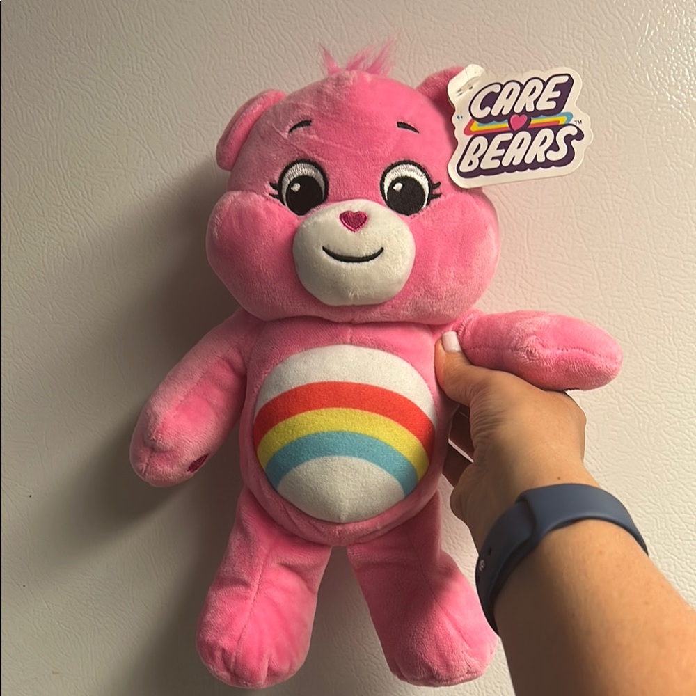 Care Bears Cheer Bear Plush - Pink with Rainbow Belly
